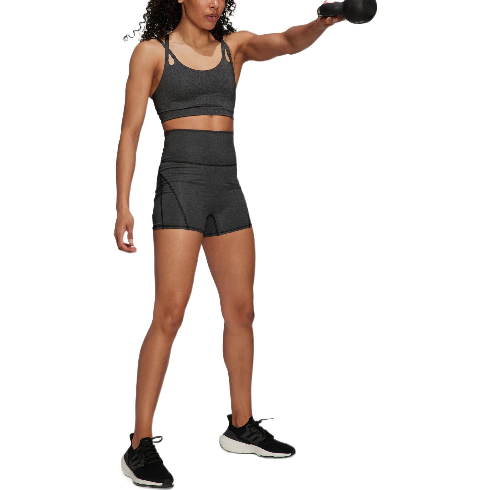 (WMNS) adidas Yoga Lux Fire Super High-Waisted Shorts Asia Sizing 'Black' HS8810