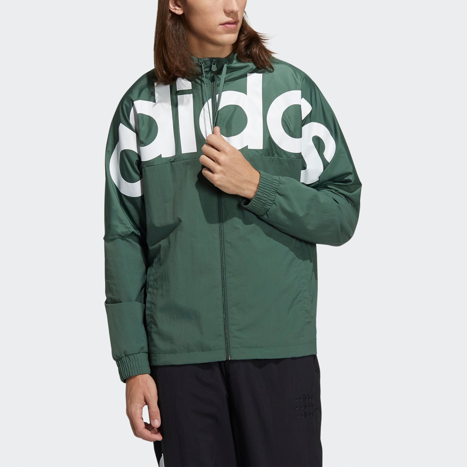 adidas neo M Icons C+ Wb Casual Sports Alphabet Logo Printing Hooded Jacket Green H14224
