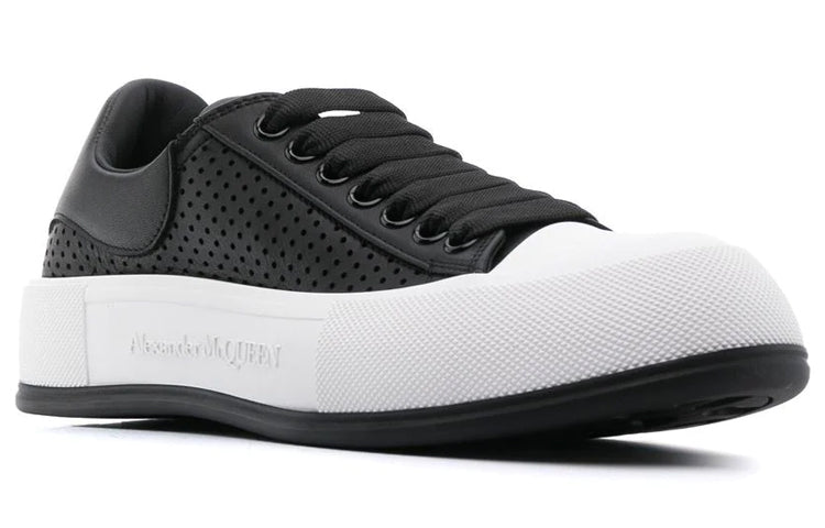 Alexander McQueen Deck Lace Plimsoll 'Black White' 727374WIATB1070