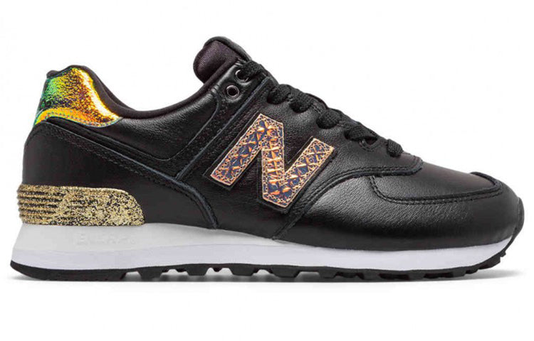 (WMNS) New Balance 574 Series Metallic Patch Blue 'Black Gold' WL574NRH