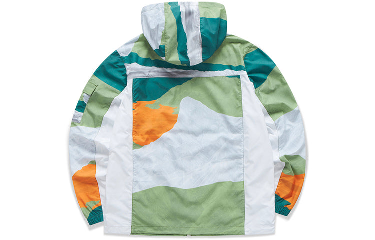 FILA FUSION Printing Casual Sports Hooded Jacket Colorblock T11M123701F-LG