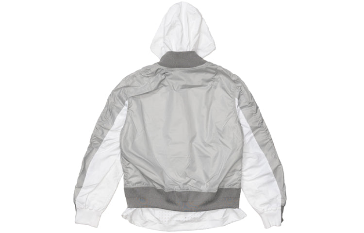 (WMNS) Nike x sacai Layered Bomber Jacket 'Grey Fog' CV5686-097