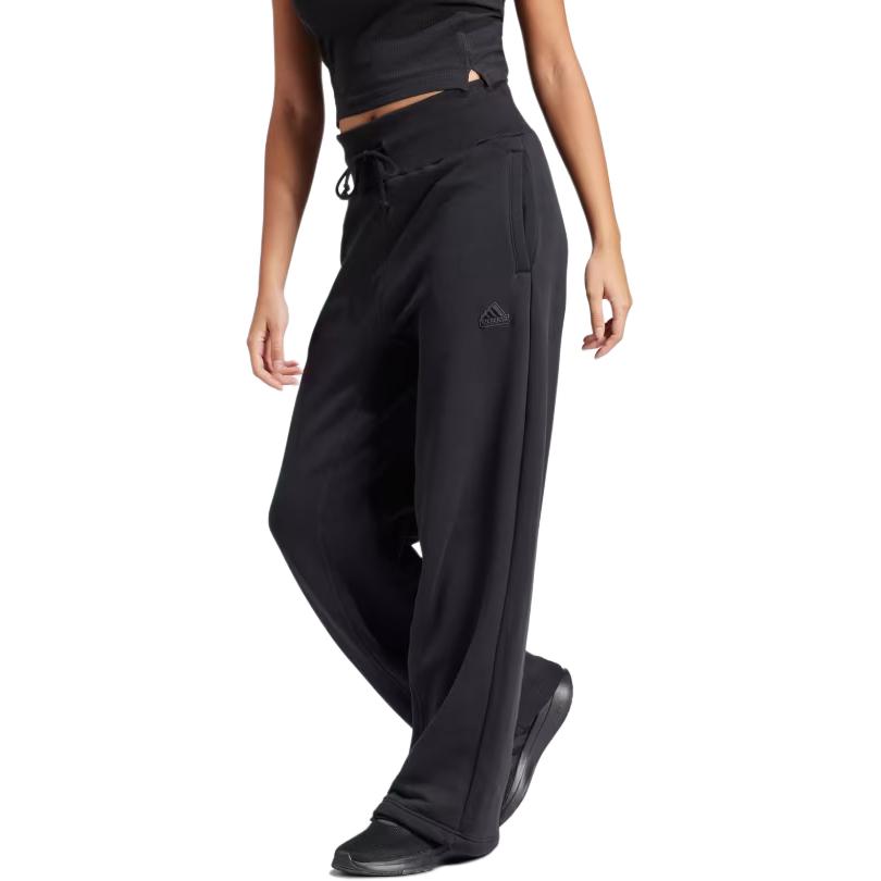 (WMNS) adidas Lounge French Terry Straight Leg Pants Asia Sizing 'Black' IR8784