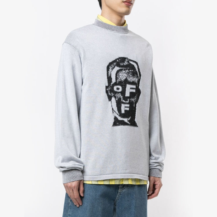Men's Off-White Mask Knit Gray OMHA088E20KNI0010810