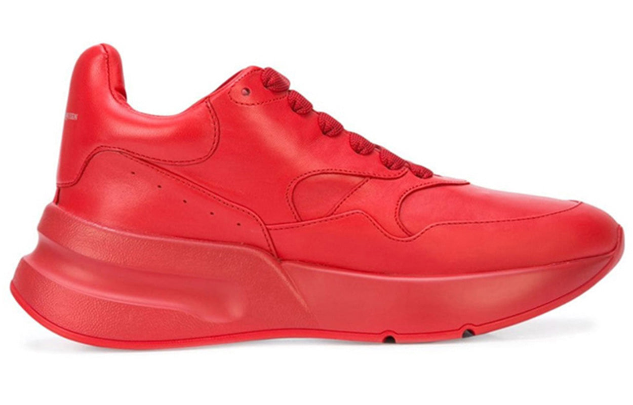 (WMNS) Alexander McQueen Oversized Runner Low Top Leather Sneakers with Mesh 'Pure Red' 533710WHRU06409