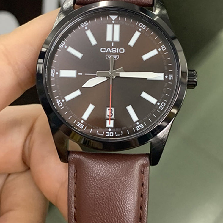 Casio Dress Pointer Display Analog Watch 'Metallic Brown' MTP-VD02BL-5E