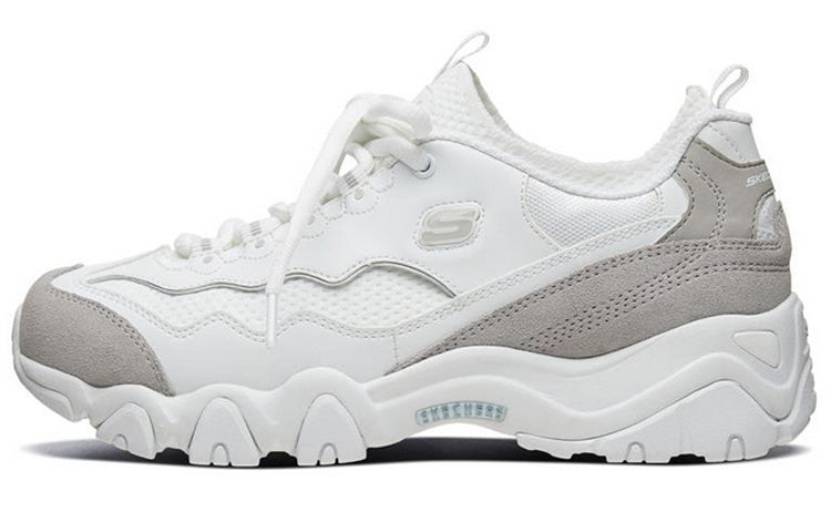 (WMNS) Skechers D'Lites 2.0 Low-Top Running Shoes White/Grey 88888375-WHT