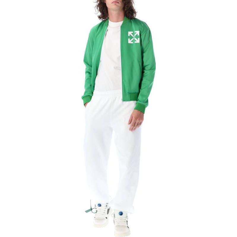 Off-White Printing Pattern Zipper Jacket Green OMBD037S22FAB0025501