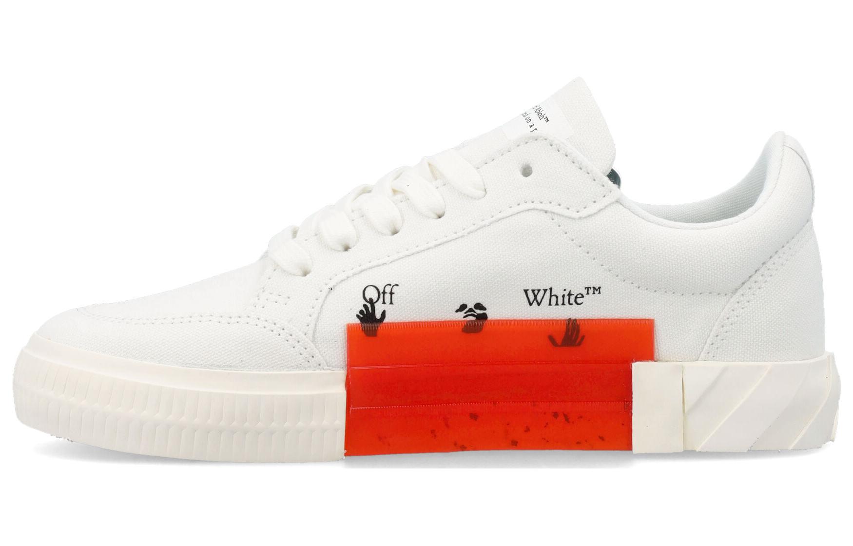 (WMNS) Off-White Vulc Low Canvas Sneaker 'White Black Orange' OWIA272C99FAB0020110