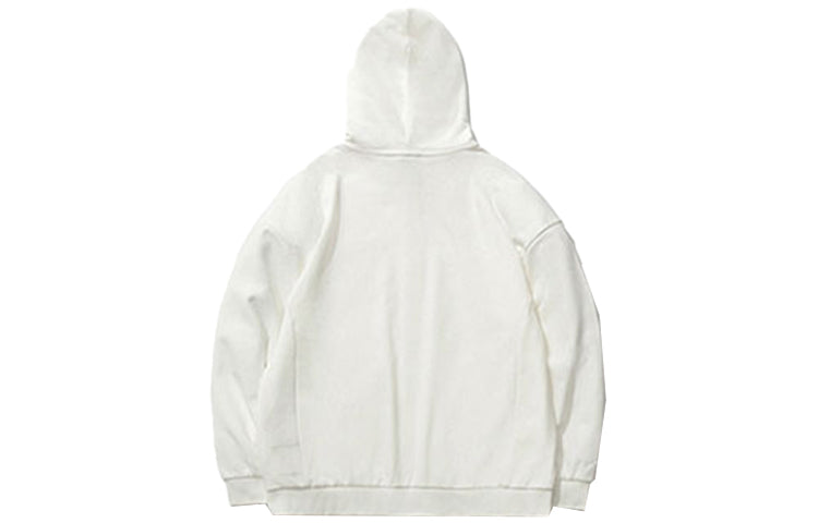 Li-Ning Living Series Alphabet Embroidered Solid Color Sports Hoodie Milky White AWDQD26-1