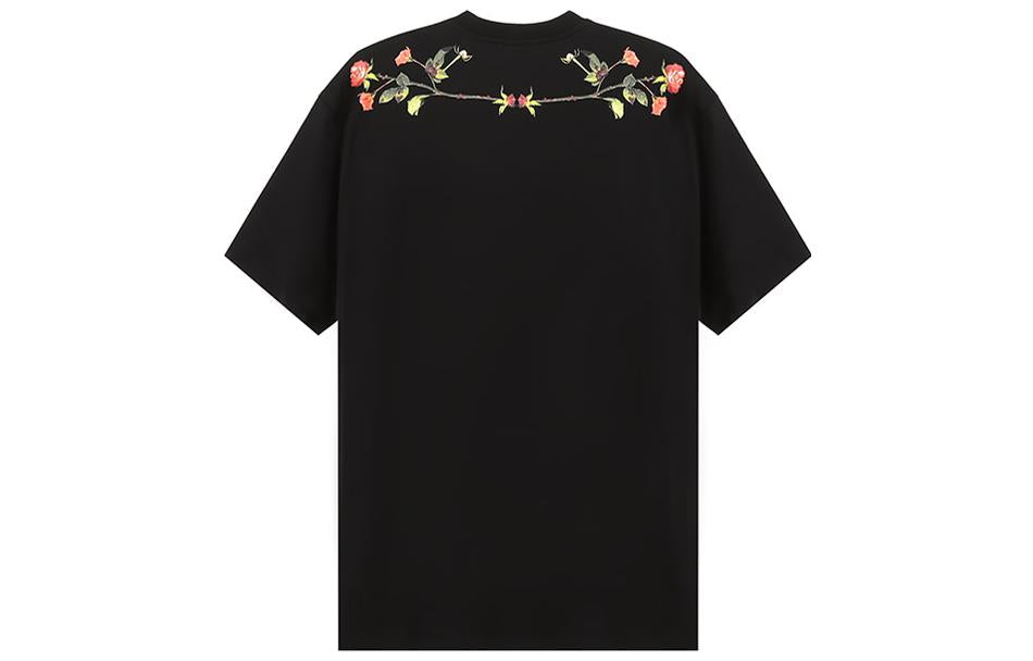 Men's Burberry Printing Round Neck Pullover Short Sleeve Black 80374601