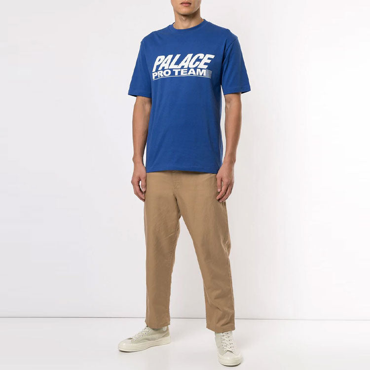 Men's PALACE Logo Printing Round Neck Short Sleeve Blue T-Shirt P16TS110