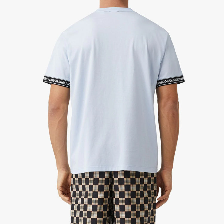 Men's Burberry Logo Loose Fit Short Sleeve Light Blue 8029449