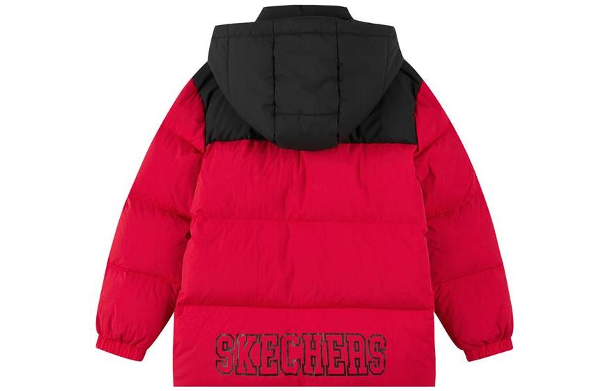 (GS) Skechers Hooded Down Jacket 'Red Black' P422B016