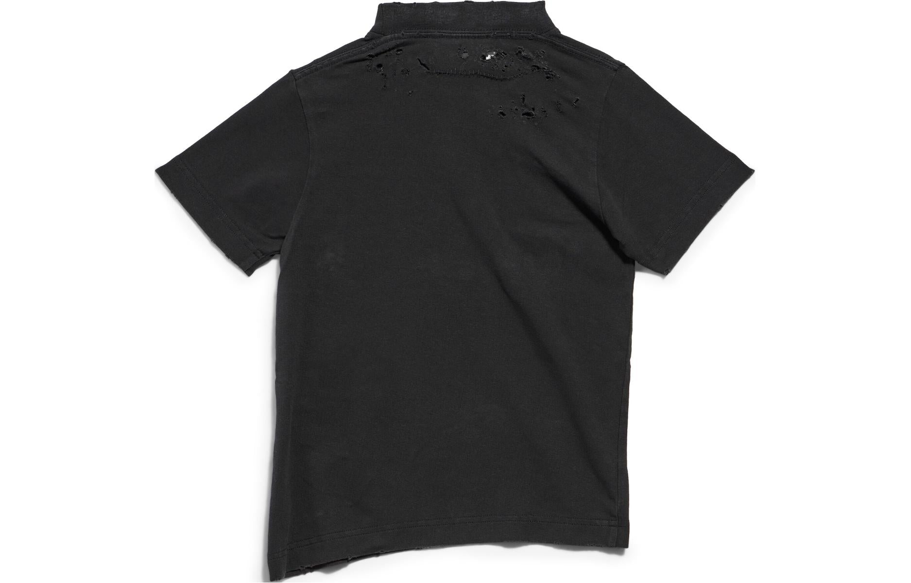 (WMNS) Balenciaga Gothic Type Shrunk T-Shirt 'Black White' 788246TQVJ51569