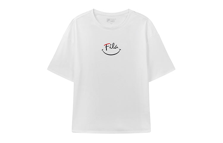 (WMNS) FILA Series Logo Printing Round Neck Short Sleeve White F51W028101F-WT