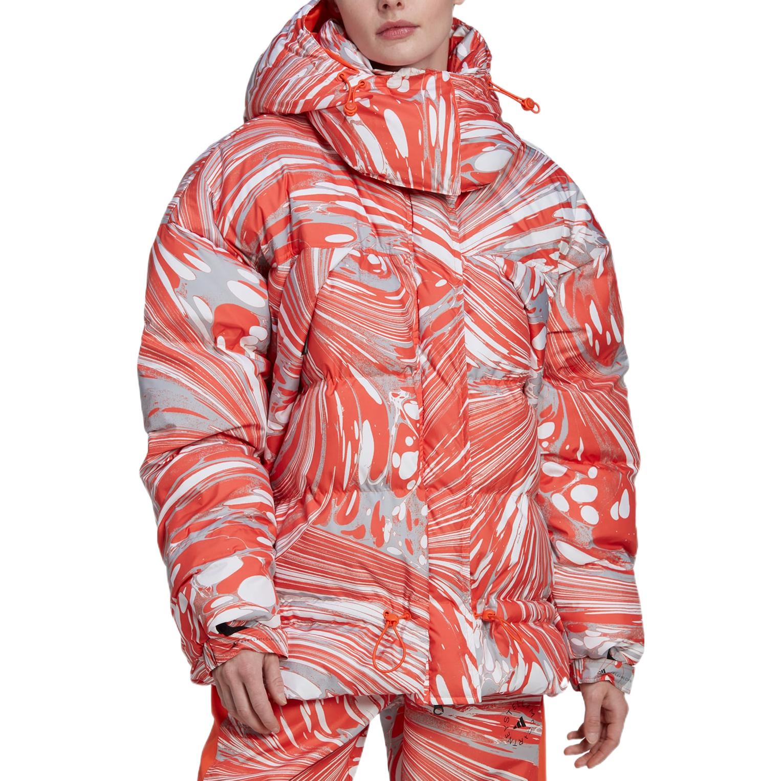 (WMNS) adidas By Stella McCartney Zip-Up Padded Jacket Asia Sizing 'Orange White' HI6087