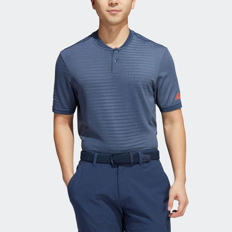 Men's adidas Cuff Logo Color Block Short Sleeve Blue T-Shirt HI5855