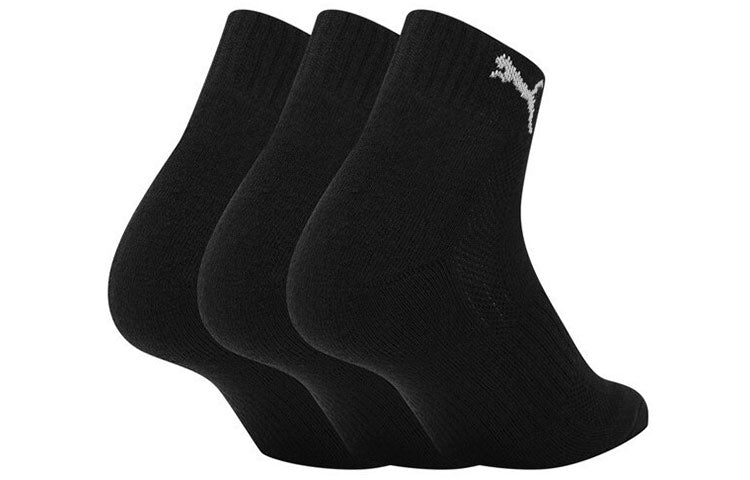 PUMA Quarter Sock 3 Pairs 'Black White' 906965-01