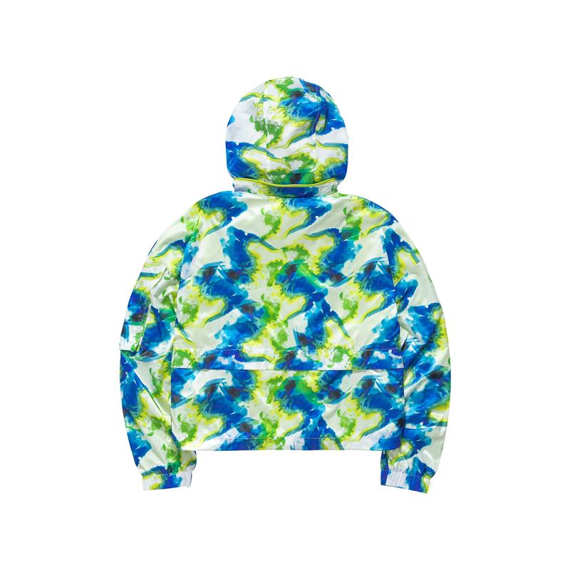 (WMNS) Skechers Casual Camo Hooded Jacket 'Green Blue' L121W024