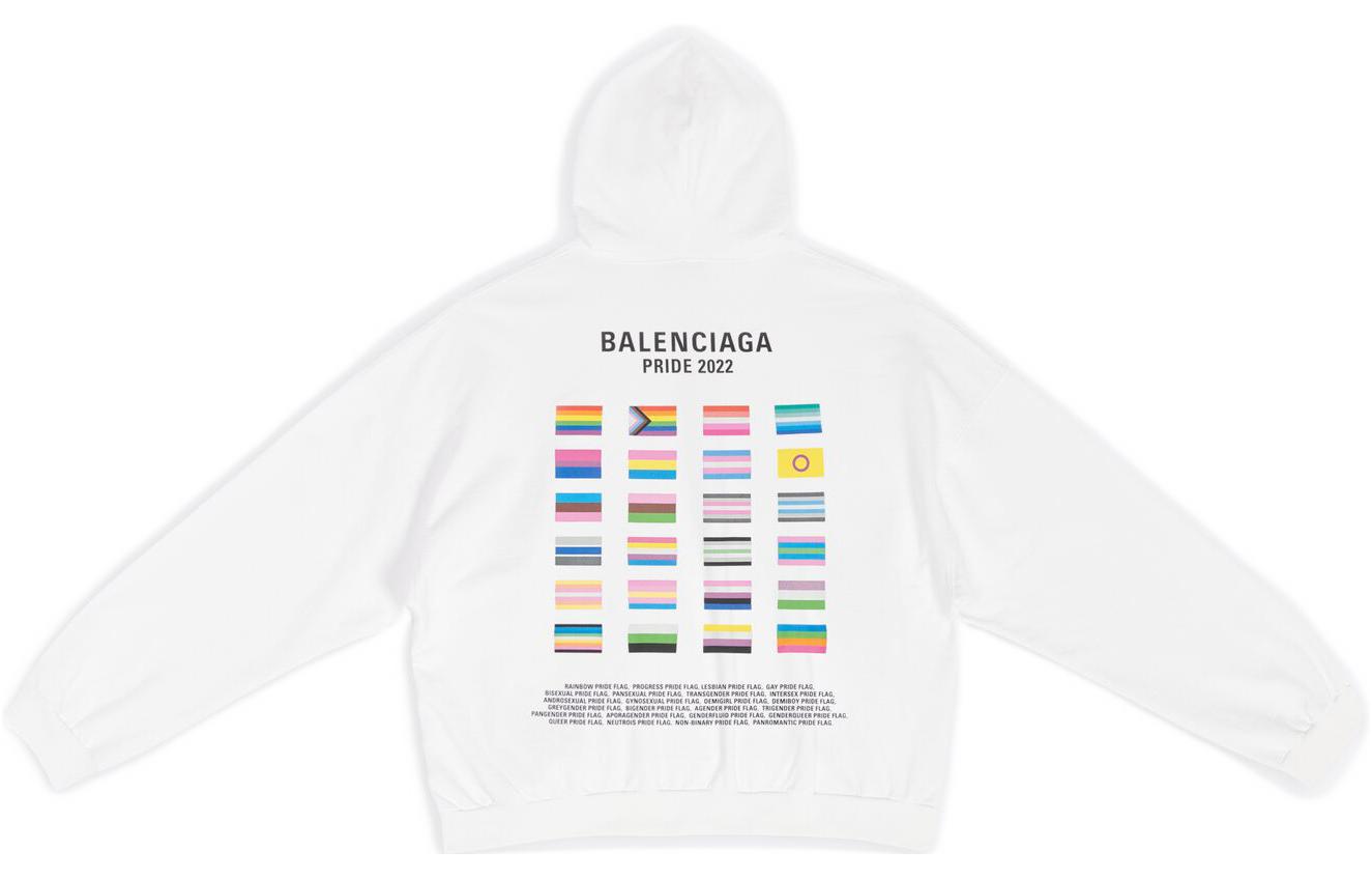 Balenciaga Pride Hoodie Boxy Fit 'White' 651799TMVO30904