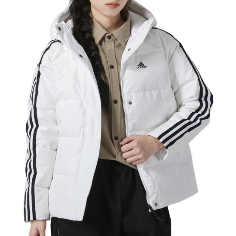 (WMNS) adidas Three Stripes Puffer Down Jackets Asia Sizing 'White' IT8721