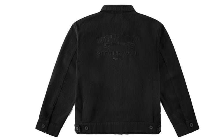 Men's Vans Back Embroidered Logo Jacket Black VN0A4URFBLK