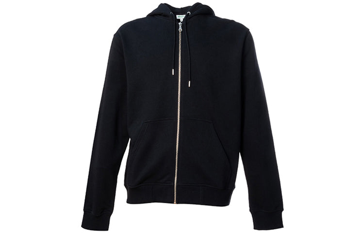 Men's KENZO Embroidered Hooded Zipper Black F955BL7214XA-99