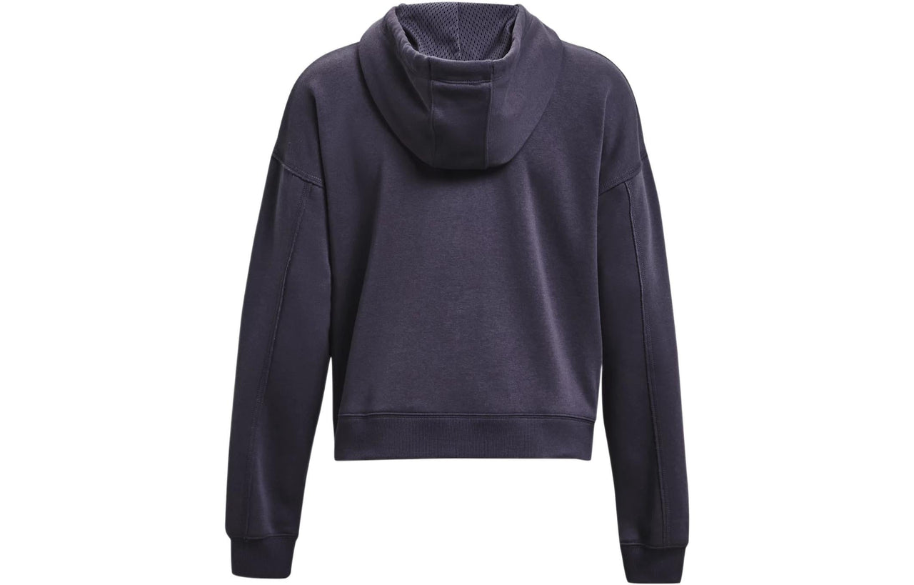 (WMNS) Under Armour Project Rock Fleece Hooded Jacket 'Dark Purple' 1373589-558