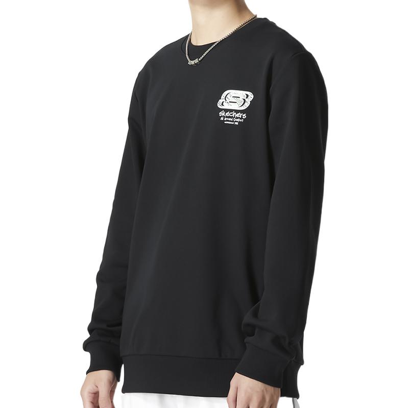 Skechers Pullover Casual Long Sleeve Sweatshirt 'Black White' L322U127-0018