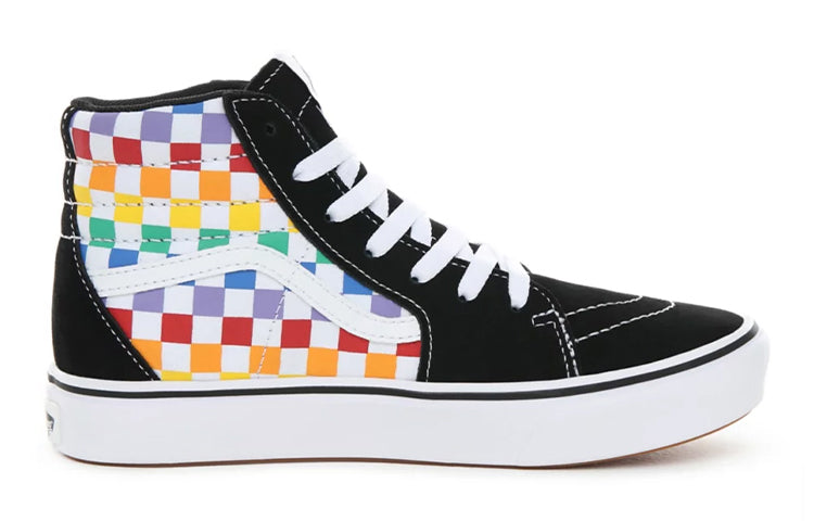Vans Youth Checkerboard Comfycush SK8-Hi Youth Multi-Color Checkboard 'Black' VN0A4UVXU09
