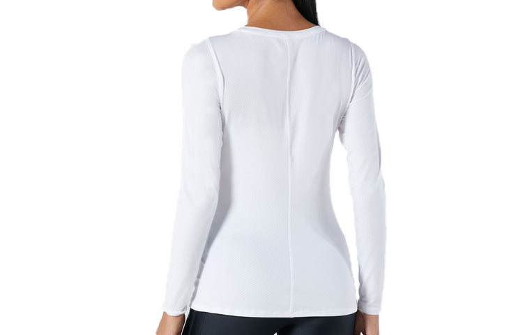 (WMNS) Under Armour HeatGear Training Sports Long Sleeves White 1328966-100