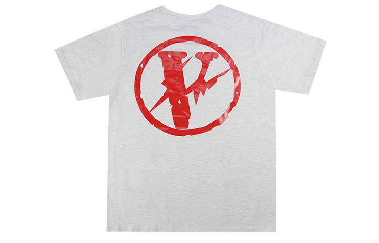 VLONE Fragment Staple Tee Large Logo Printing Short Sleeve Couple Style 'Gray Red' VLTE17FW002