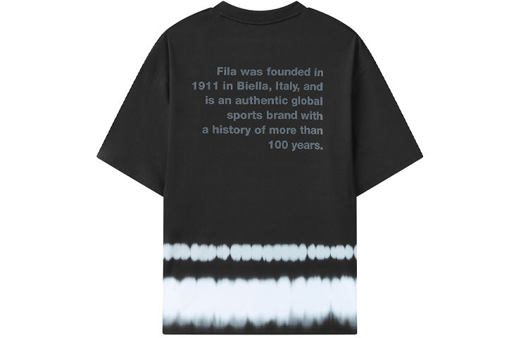 FILA Alphabet Printing Contrasting Colors Knit Short Sleeve Black A11M121108F-BK