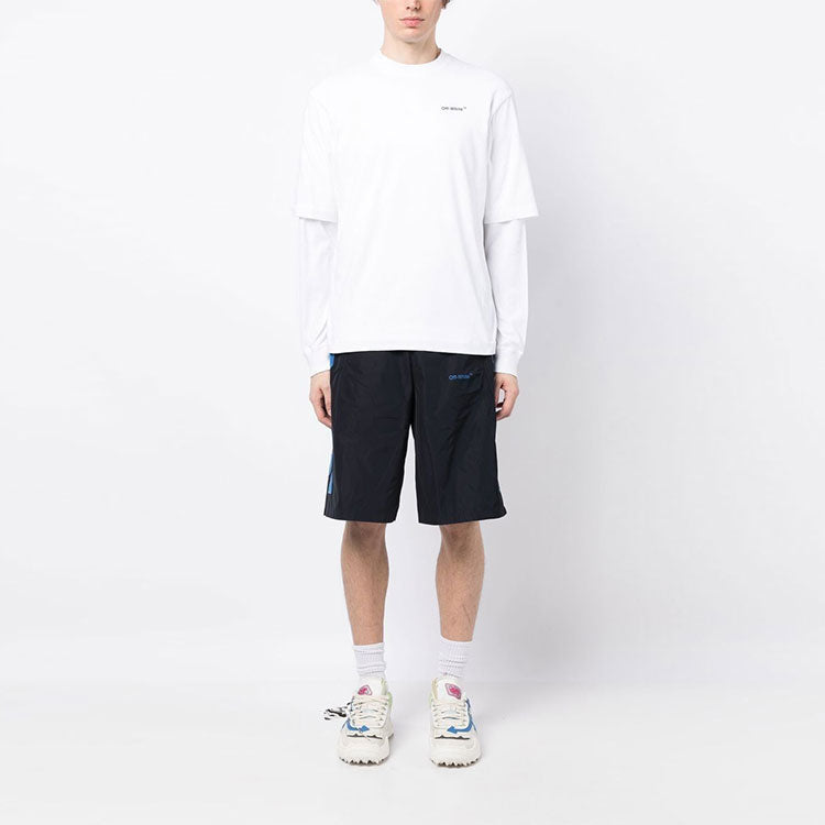 Off-White Diag-Stripe Shorts 'Black' OMCL002F22FAB0014645