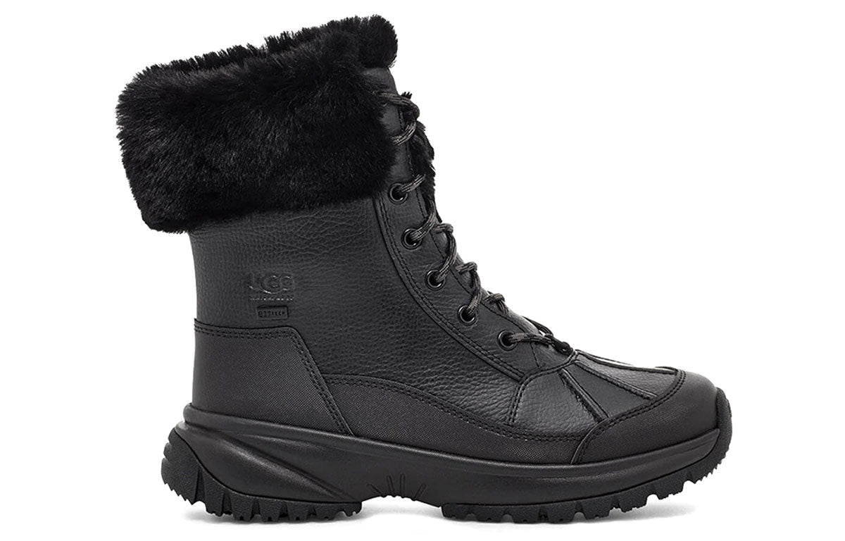 (WMNS) UGG Yose Fluff Snow Boots Black 1112328-BLK