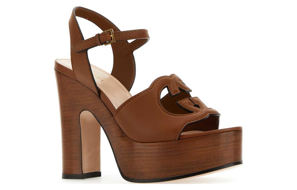 (WMNS) Gucci Interlocking G Cut Out sandal 'Cuir Leather' 730022-US000-2535