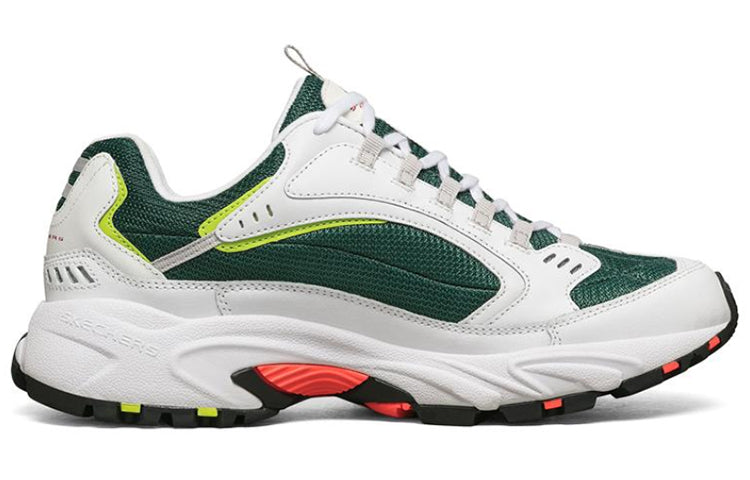 Skechers Stamina Running Shoes White/Green/Yellow 237068-WGRN