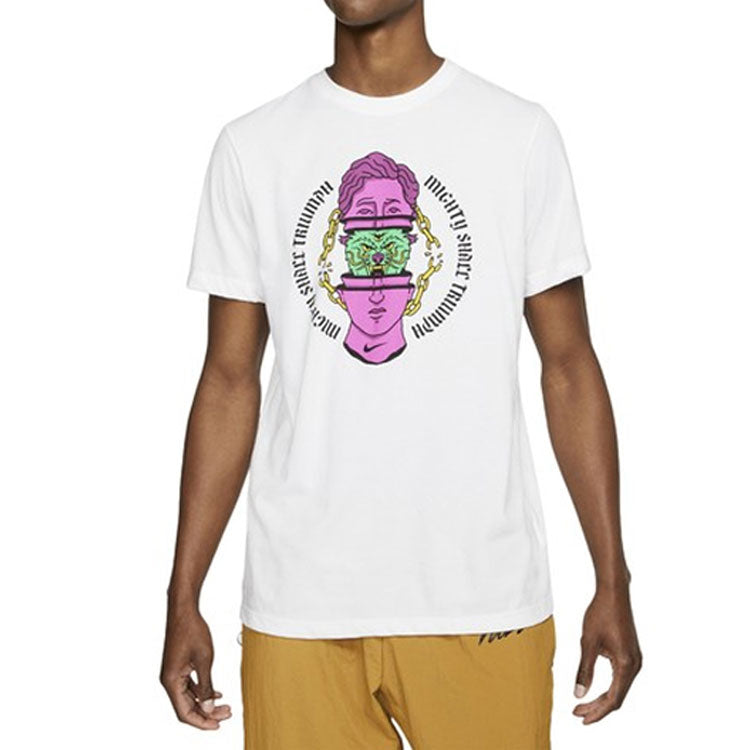 Nike Dri-fit Hook Printing Short Sleeve White CQ6559-100