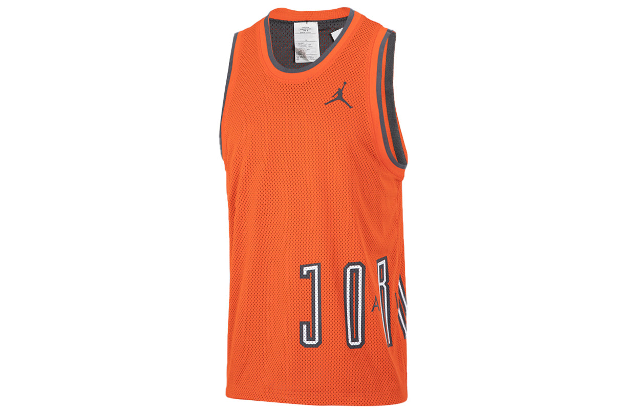 Air Jordan Sport Dna Logo Printing Reversible Breathable Basketball Sports Vest Orange DA7235-803