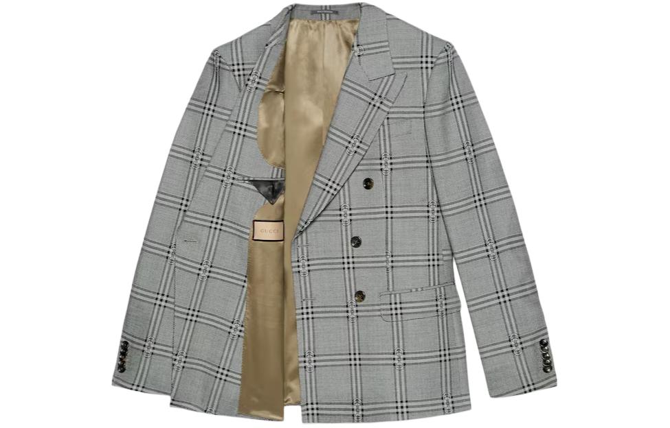 Gucci Horsebit Check Wool Jacket 'Grey Black' 770378-ZAOPD-1016