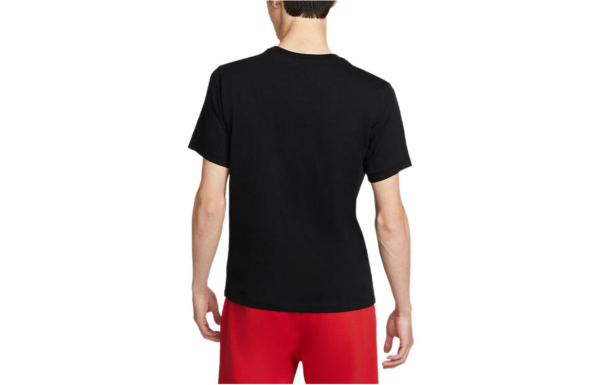 Men's Nike Large Logo Printing Round Neck Pullover Short Sleeve Black T-Shirt DR8065-010