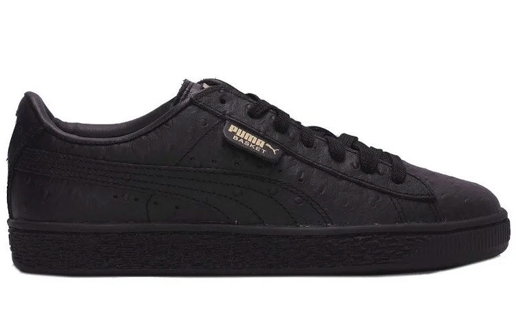 (WMNS) PUMA Basket Ostrich Sneakers Black 366727-01