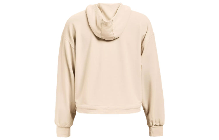 (WMNS) Under Armour Terry Project Rock Terry Pullover Hoodie 'Cream White' 1361059-110