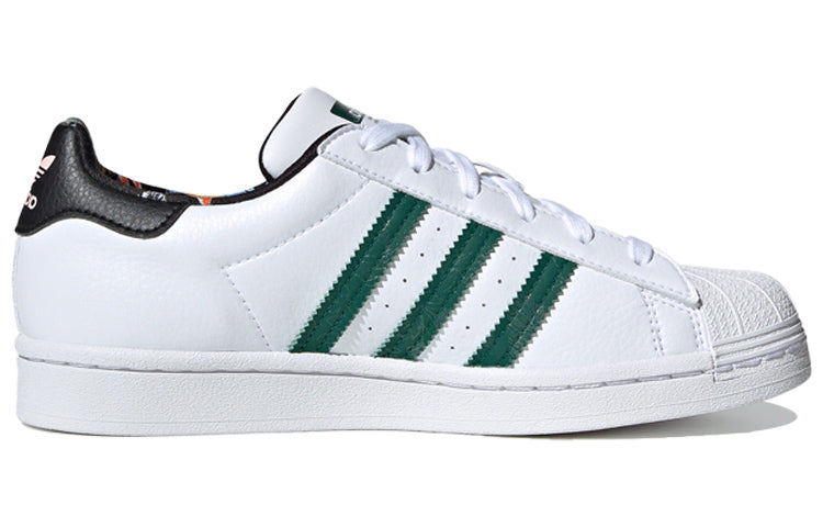 (WMNS) adidas originals Superstar 'Black White Green' FZ3630