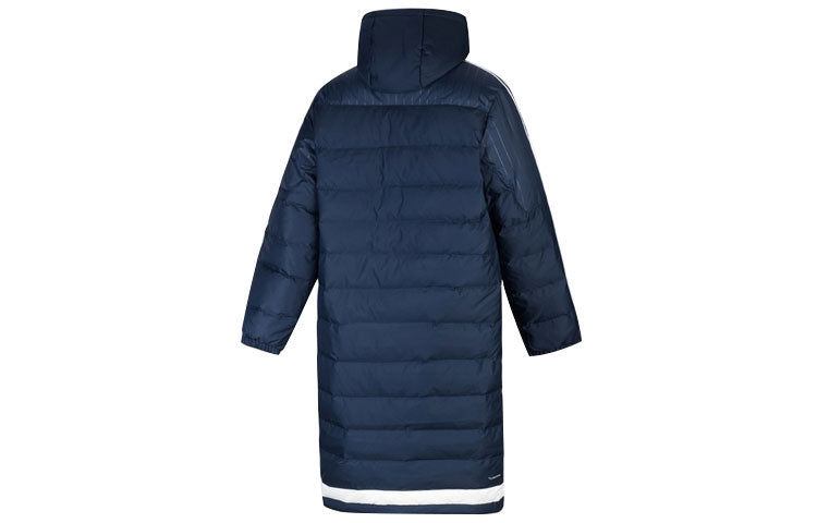 adidas MENS Football Tiro 15 Long Parka Hooded Down Jacket Winter Sportswear Blue AA6886