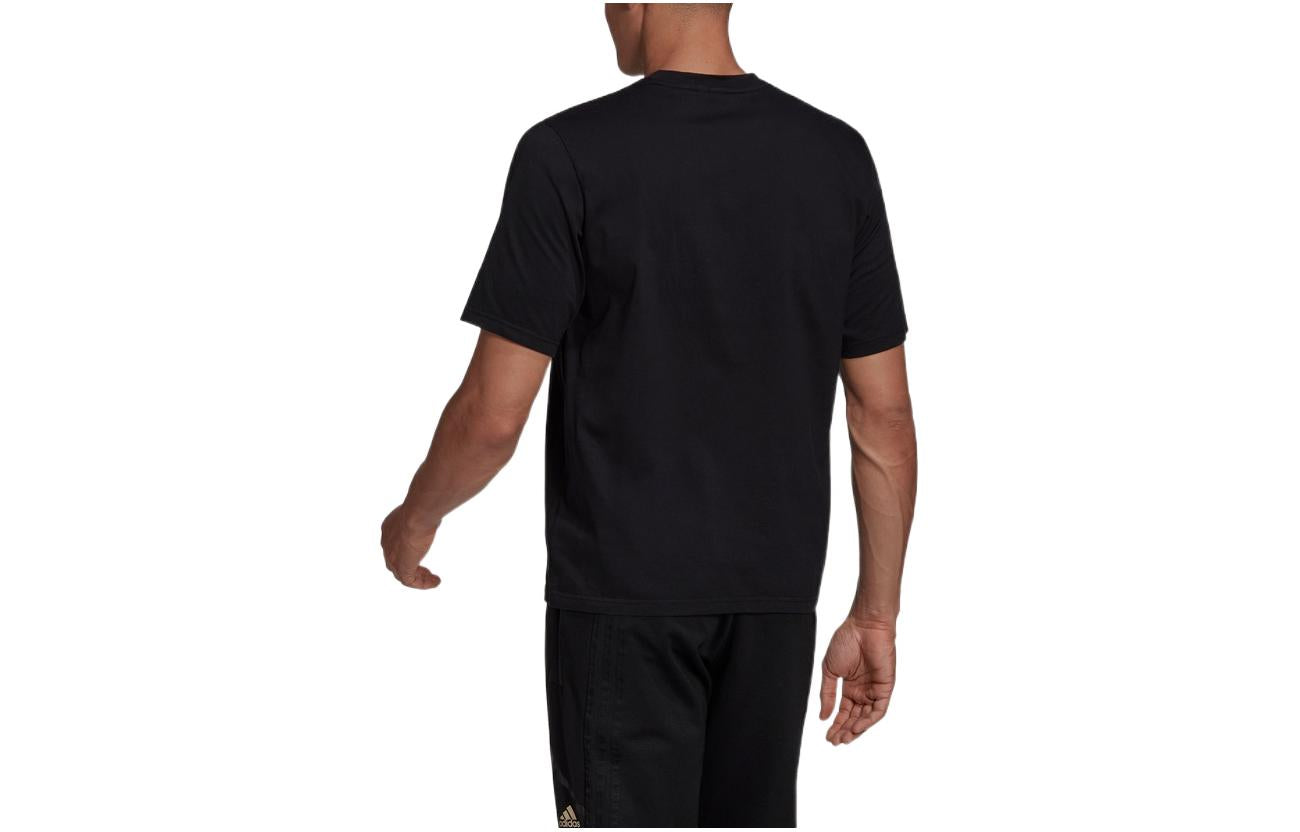 adidas x James Bond Crossover 007 Subject Solid Color Round Neck Pullover Sports Short Sleeve Black GN6808