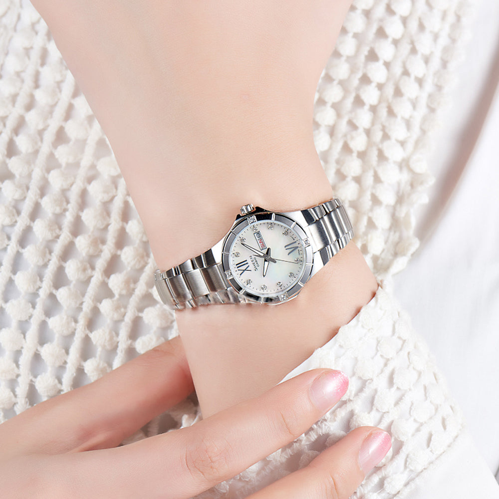 CASIO SHEEN Quartz Stainless Steel Strap Silver Analog SHE-4022D-7A