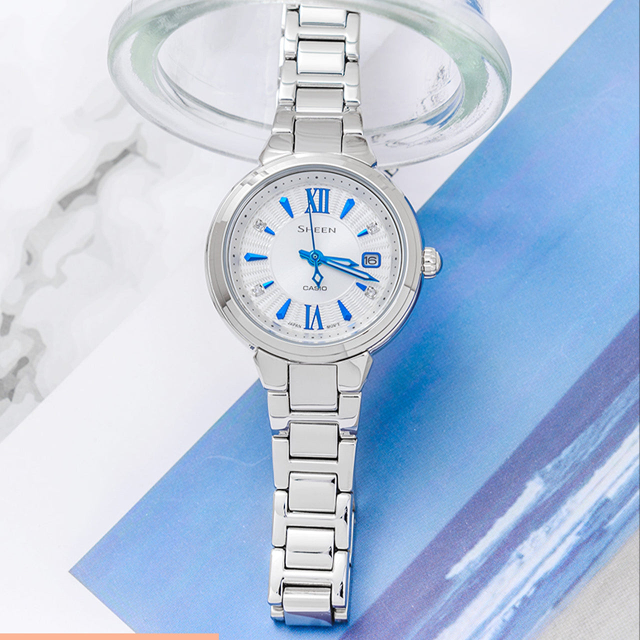 Casio Sheen Analog Watch 'Crystal Silver Blue' SHE-4054D-7AUPR