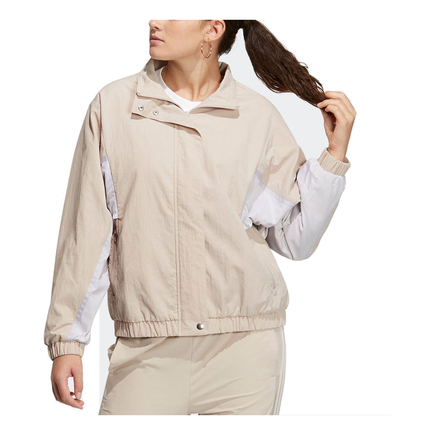 (WMNS) adidas Must Have Word Jacket Asia Sizing 'Beige' HY2878